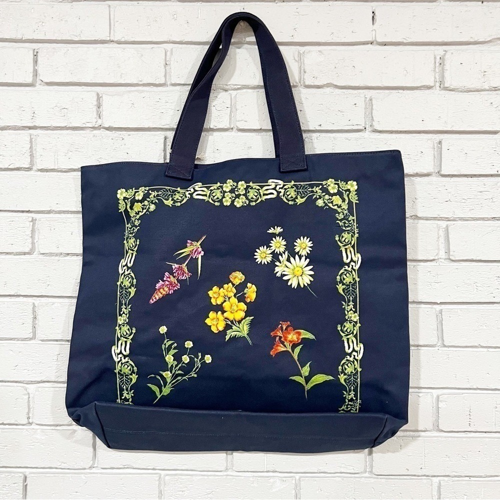 Agua Bendita x Target Navy Blue Floral Botanical Canvas Tote‎ Bag - Picture 5 of 8
